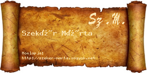 Szekér Márta névjegykártya